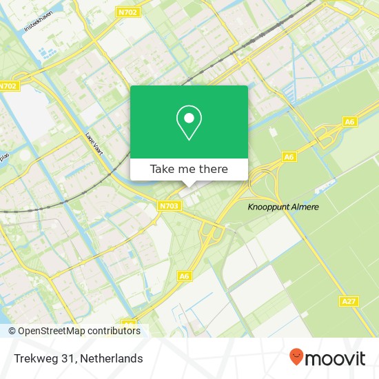 Trekweg 31, 1338 GA Almere-Buiten kaart