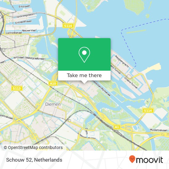 Schouw 52, Schouw 52, 1113 HX Diemen, Nederland kaart