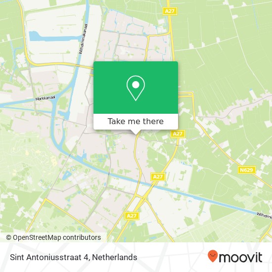 Sint Antoniusstraat 4, 4902 PV Oosterhout kaart