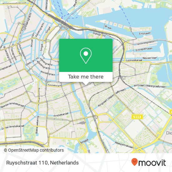 Ruyschstraat 110, 1091 CH Amsterdam kaart