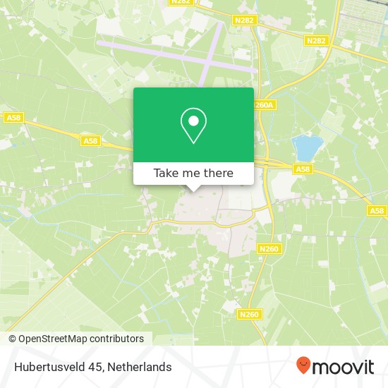Hubertusveld 45, Hubertusveld 45, 5126 XJ Gilze, Nederland kaart