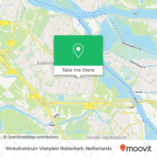 Winkelcentrum Vlietplein Ridderkerk kaart