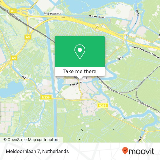 Meidoornlaan 7, 1382 RE Weesp kaart