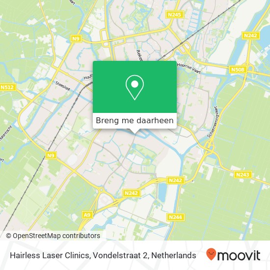 Hairless Laser Clinics, Vondelstraat 2 kaart