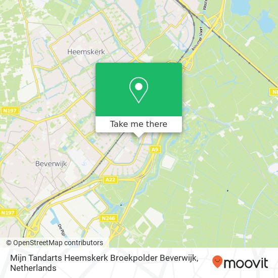 Mijn Tandarts Heemskerk Broekpolder Beverwijk, Steenhouwerskwartier 29C kaart
