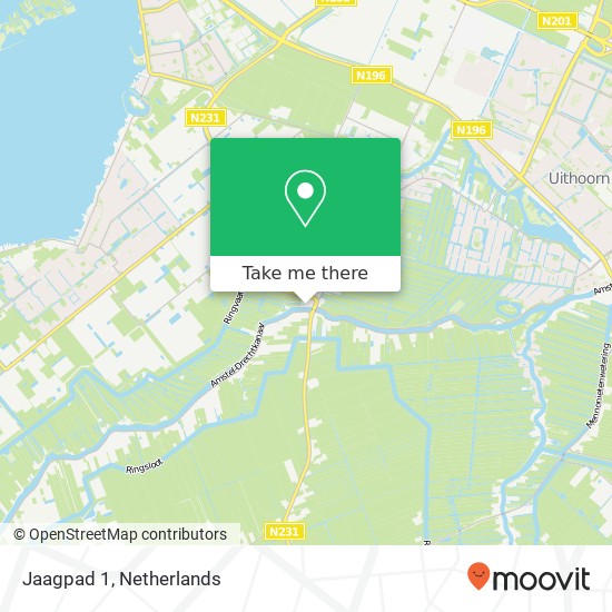 Jaagpad 1, 1424 PT De Kwakel kaart