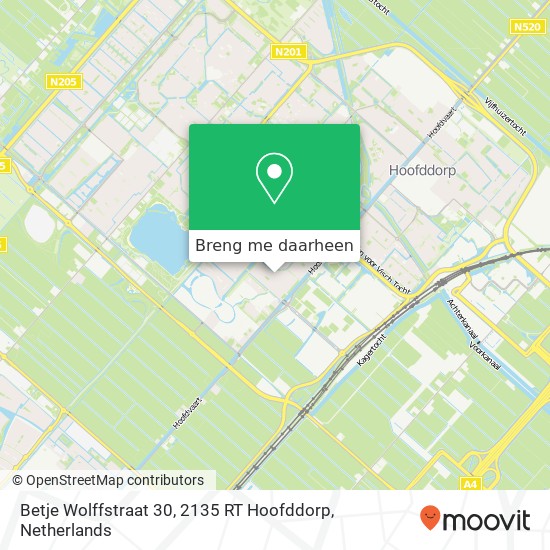 Betje Wolffstraat 30, 2135 RT Hoofddorp kaart