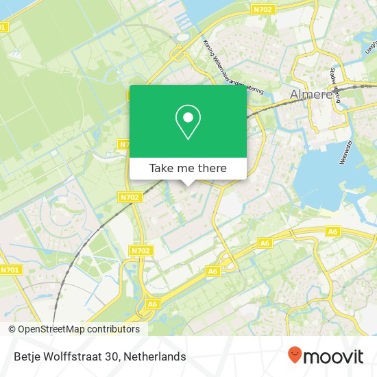 Betje Wolffstraat 30, 1321 CL Almere-Stad kaart