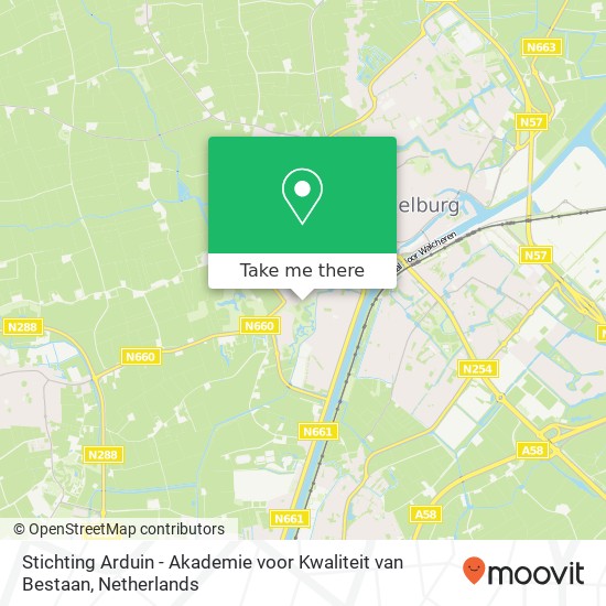 Stichting Arduin - Akademie voor Kwaliteit van Bestaan, Koudekerkseweg 131 kaart