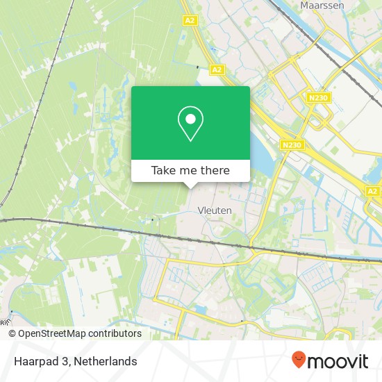Haarpad 3, 3451 AZ Vleuten kaart