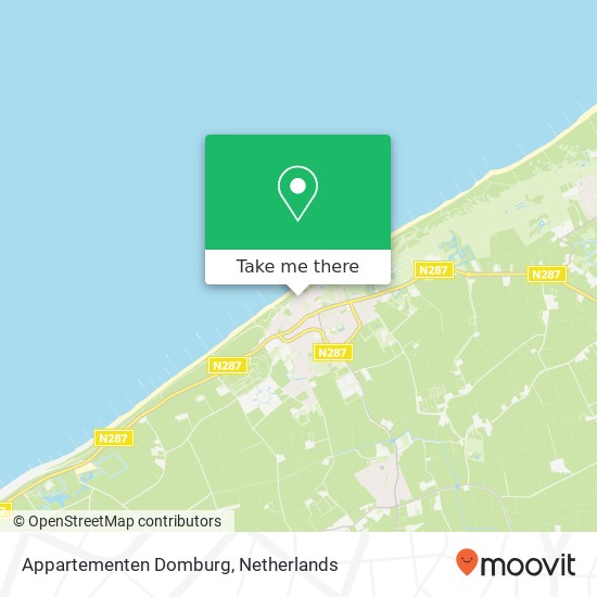 Appartementen Domburg, Badhuisweg 2 kaart