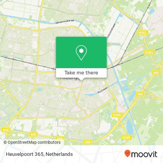 Heuvelpoort 365, Heuvelpoort 365, 5038 DW Tilburg, Nederland kaart