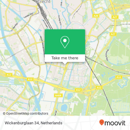 Wickenburglaan 34, Wickenburglaan 34, 3523 JT Utrecht, Nederland kaart