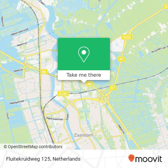Fluitekruidweg 125, Fluitekruidweg 125, 1508 AC Zaandam, Nederland kaart