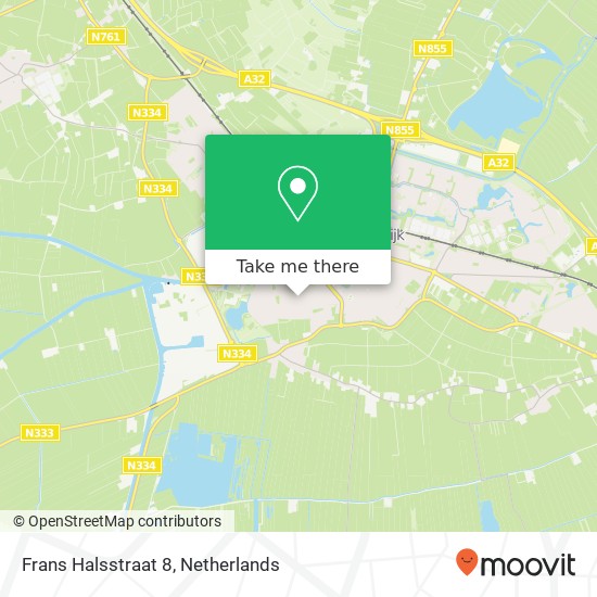 Frans Halsstraat 8, 8331 RJ Steenwijk kaart