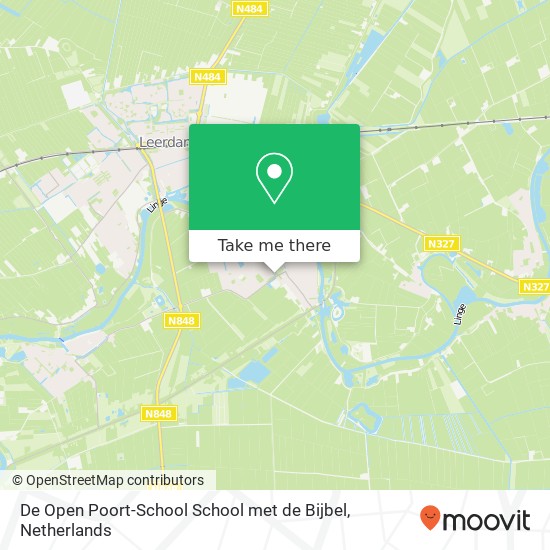 De Open Poort-School School met de Bijbel, Leerdamseweg 1 kaart