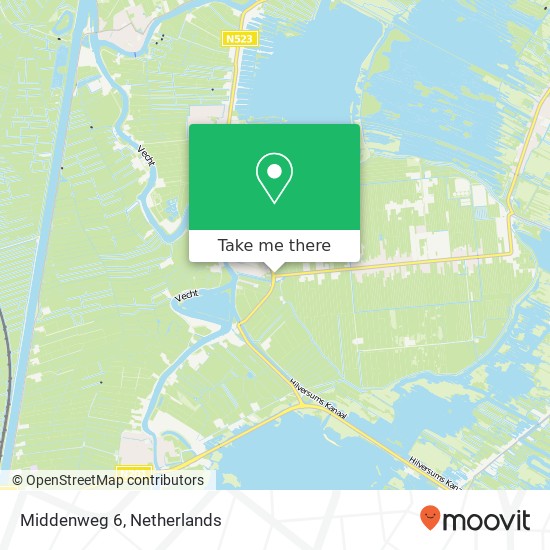 Middenweg 6, Middenweg 6, 1394 AK Nederhorst Den Berg, Nederland kaart