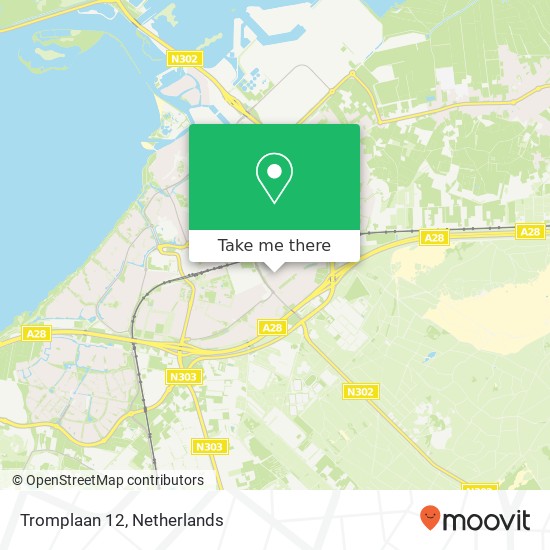 Tromplaan 12, 3843 EG Harderwijk kaart