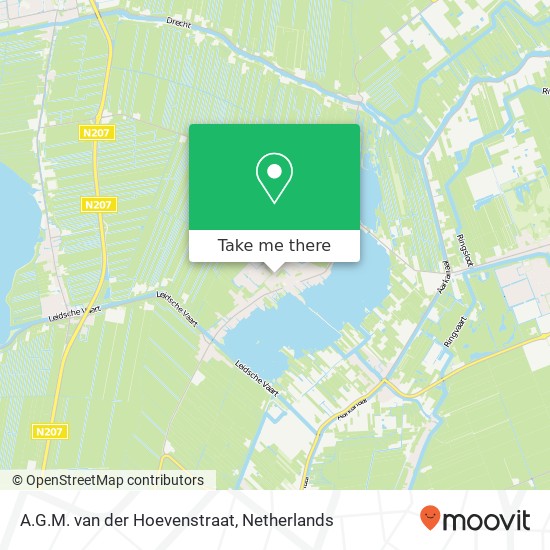 A.G.M. van der Hoevenstraat, 2461 RT Langeraar kaart