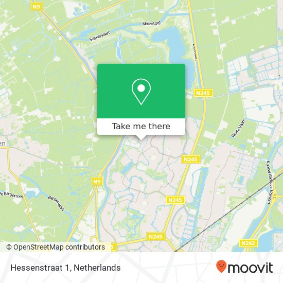 Hessenstraat 1, 1827 HA Alkmaar kaart
