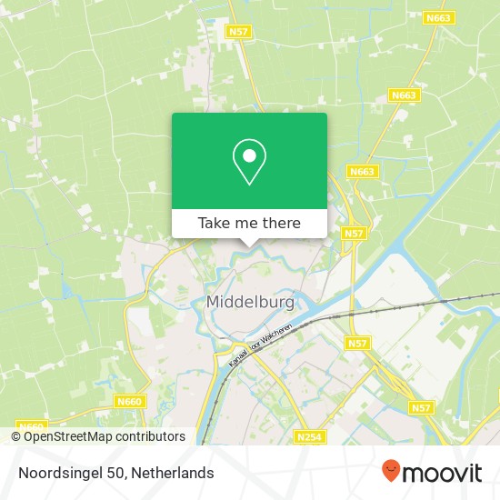 Noordsingel 50, 4333 AB Middelburg kaart