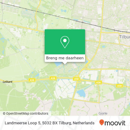 Landmeerse Loop 5, 5032 BX Tilburg kaart