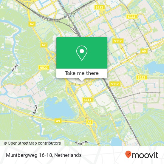 Muntbergweg 16-18, Muntbergweg 16-18, 1101 ED Amsterdam, Nederland kaart