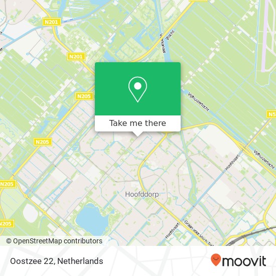 Oostzee 22, 2133 KM Hoofddorp kaart