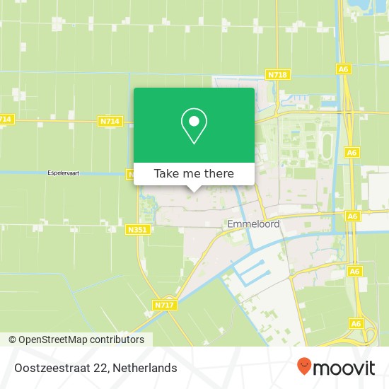 Oostzeestraat 22, 8303 VE Emmeloord kaart