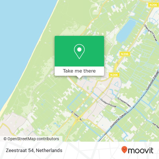 Zeestraat 54, 2211 XJ Noordwijkerhout kaart