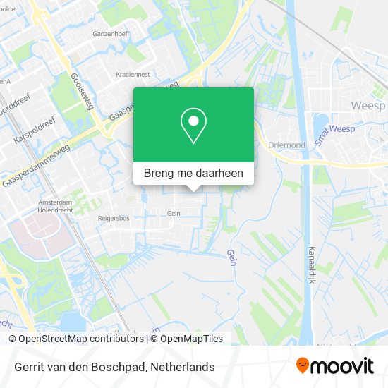 Gerrit van den Boschpad kaart