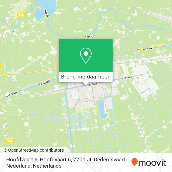 Hoofdvaart 6, Hoofdvaart 6, 7701 JL Dedemsvaart, Nederland kaart