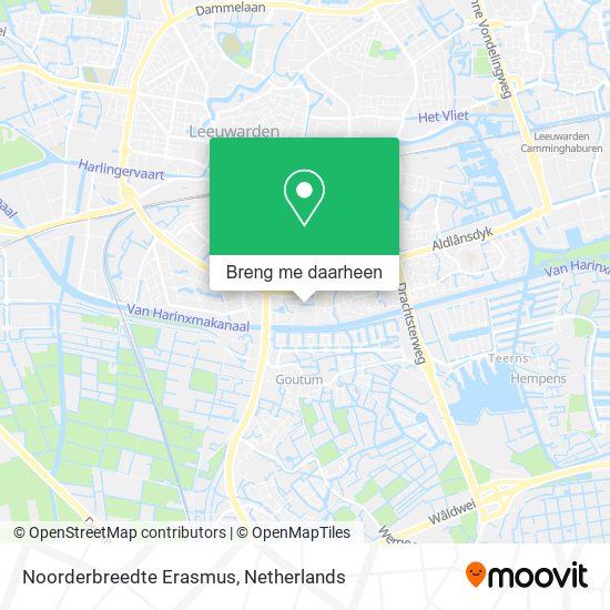 Noorderbreedte Erasmus kaart