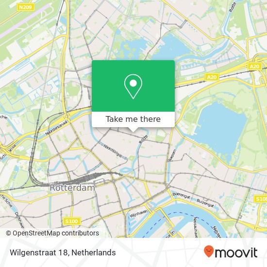 Wilgenstraat 18, 3036 WP Rotterdam kaart