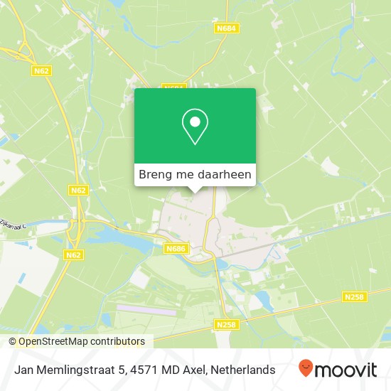 Jan Memlingstraat 5, 4571 MD Axel kaart