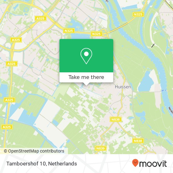 Tamboershof 10, 6852 PC Huissen kaart