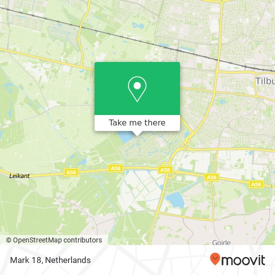 Mark 18, 5032 BJ Tilburg kaart