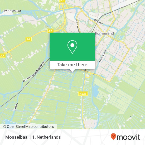 Mosselbaai 11, 1448 ST Purmerend kaart