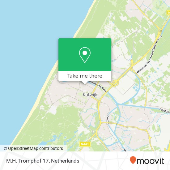 M.H. Tromphof 17, 2224 RS Katwijk aan Zee kaart