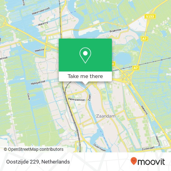 Oostzijde 229, 1508 EN Zaandam kaart