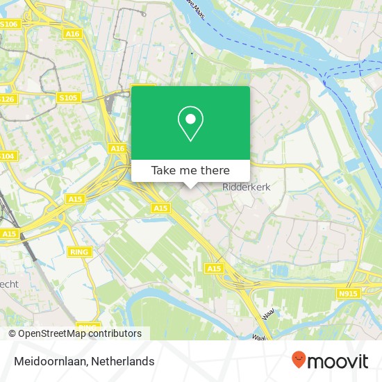 Meidoornlaan, Meidoornlaan, 2982 Ridderkerk, Nederland kaart