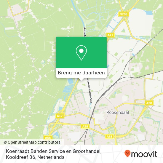 Koenraadt Banden Service en Groothandel, Kooldreef 36 kaart