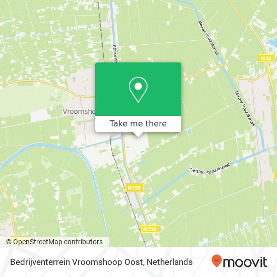 Bedrijventerrein Vroomshoop Oost kaart