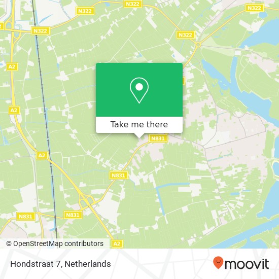 Hondstraat 7, 5334 JL Velddriel kaart