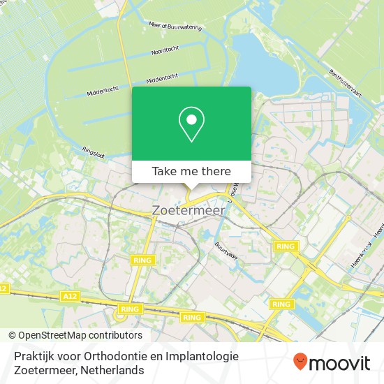 Praktijk voor Orthodontie en Implantologie Zoetermeer, Coppeliaschouw 3 kaart