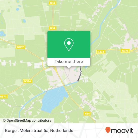 Borger, Molenstraat 5a kaart