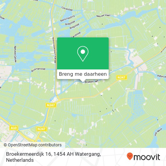 Broekermeerdijk 16, 1454 AH Watergang kaart