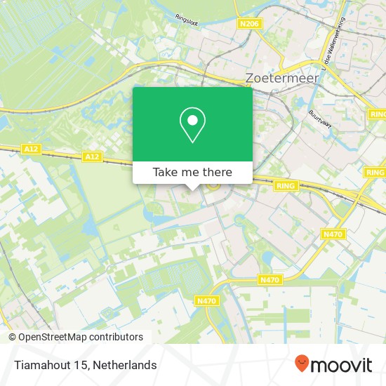 Tiamahout 15, Tiamahout 15, 2719 KJ Zoetermeer, Nederland kaart