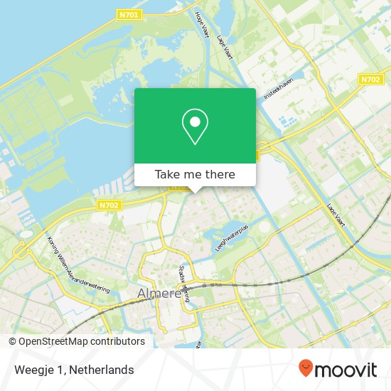 Weegje 1, 1316 KN Almere-Stad kaart
