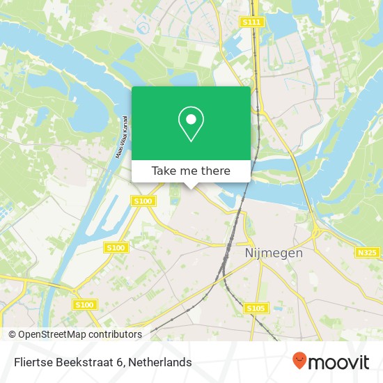 Fliertse Beekstraat 6, 6541 WL Nijmegen kaart